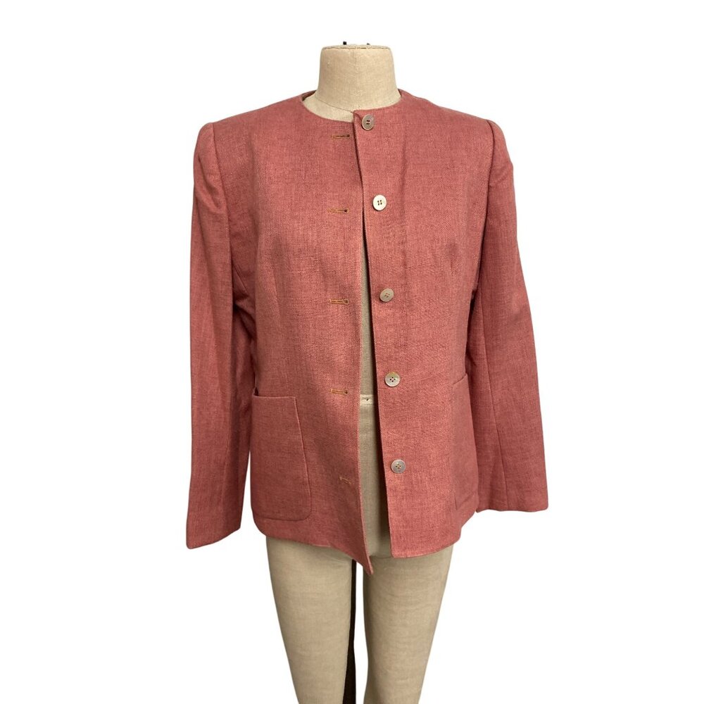 Vintage Evan-Picone Womens Rose Pink Blazer Union Made Jacket